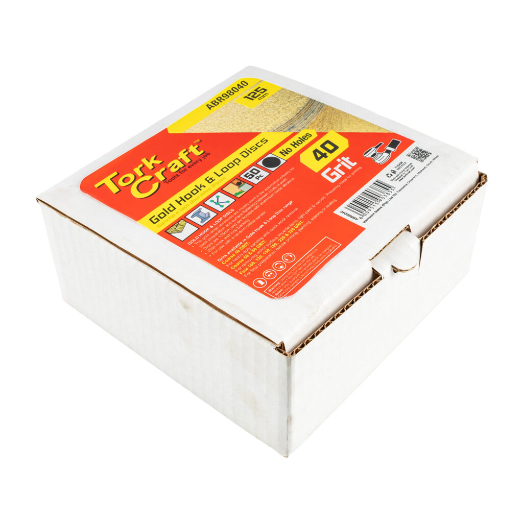 GOLD DISC (50 PIECES) 40 GRIT 125MM WITHOUT HOLE HOOK AND LOOP | Shop Pro-Connect South Africa