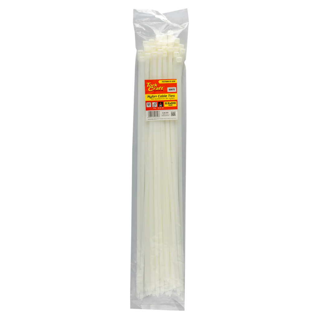 NYLON CABLE TIES 8.8MM X 610MM WHITE 50PC | Shop Pro-Connect South Africa