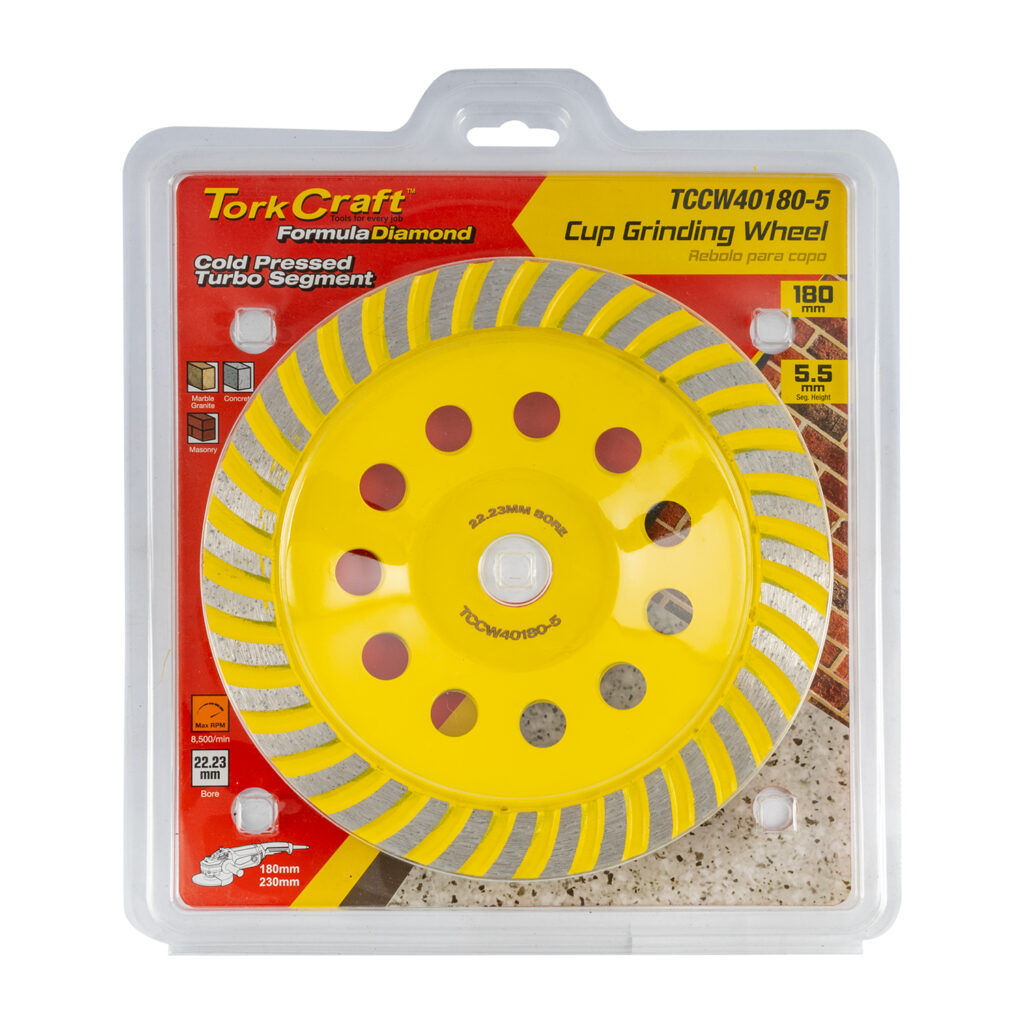 DIA. CUP WHEEL 180MM x 22.23MM TURBO COLD PRESSED ECONOMY | Shop Pro-Connect South Africa