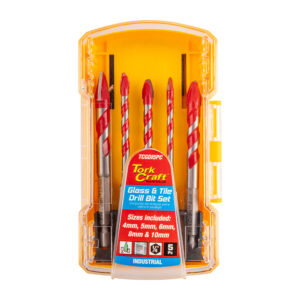 GLASS & TILE DRILL FLUTE SET 5PC 4/5/6/8/10MM IN PLASTIC CASE | Shop Pro-Connect South Africa