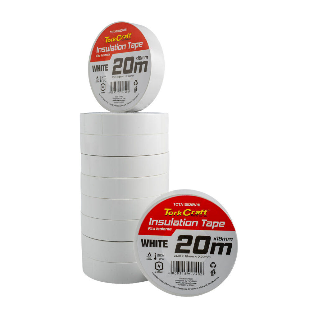 0.20MMX18MMX20M WHITE INSULATION TAPE | Shop Pro-Connect South Africa