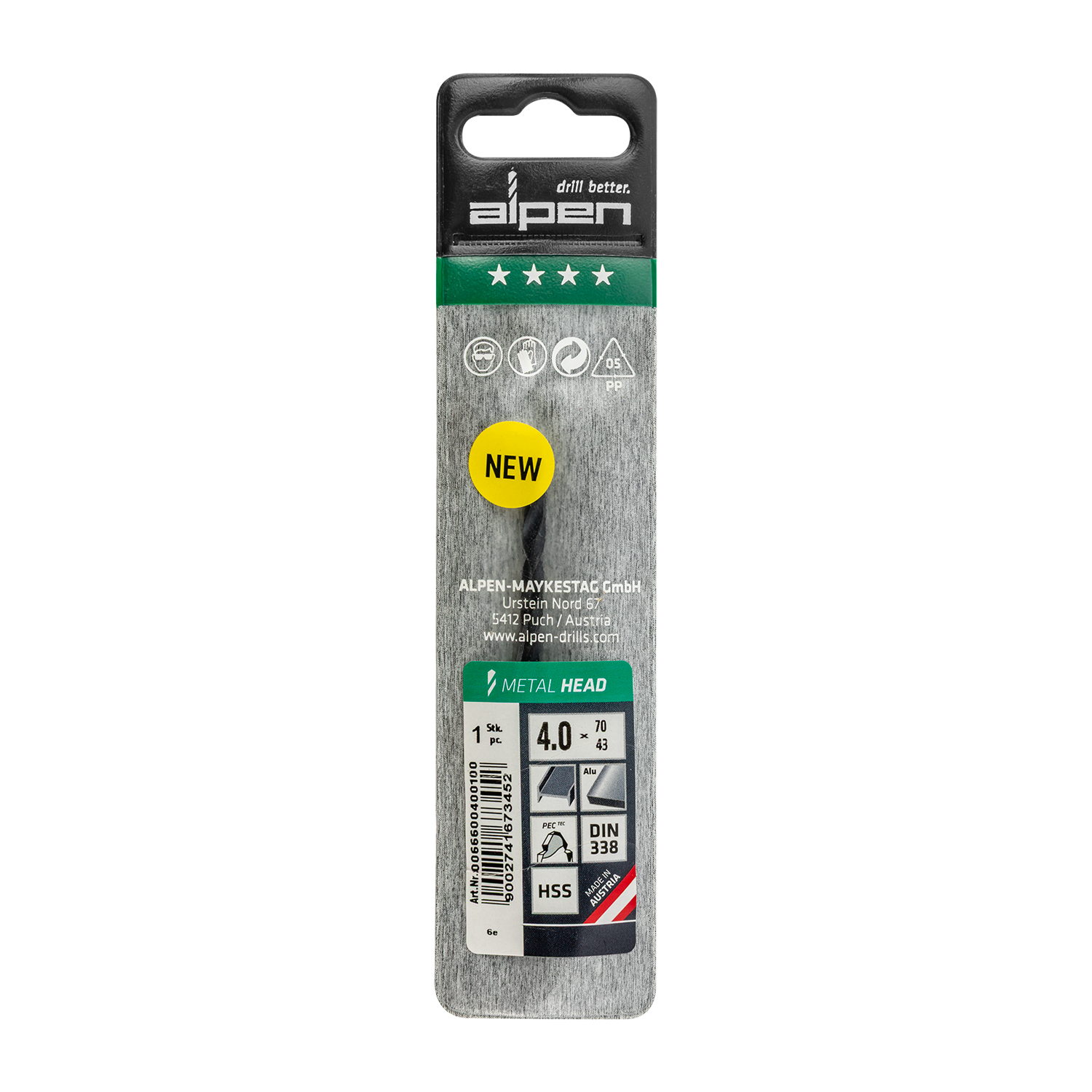 HSS METAL HEAD 4.0 MM TRI-FLAT DIN 338 RN | Shop Pro-Connect South Africa